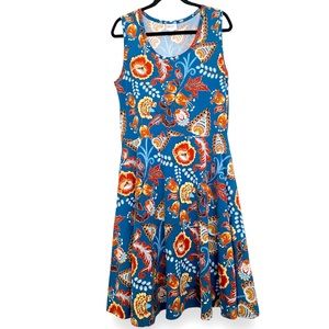 🌸3 For $25🌸 LulaRoe Sleeveless Skater Dress, Blue Paisley Design w/Pocket